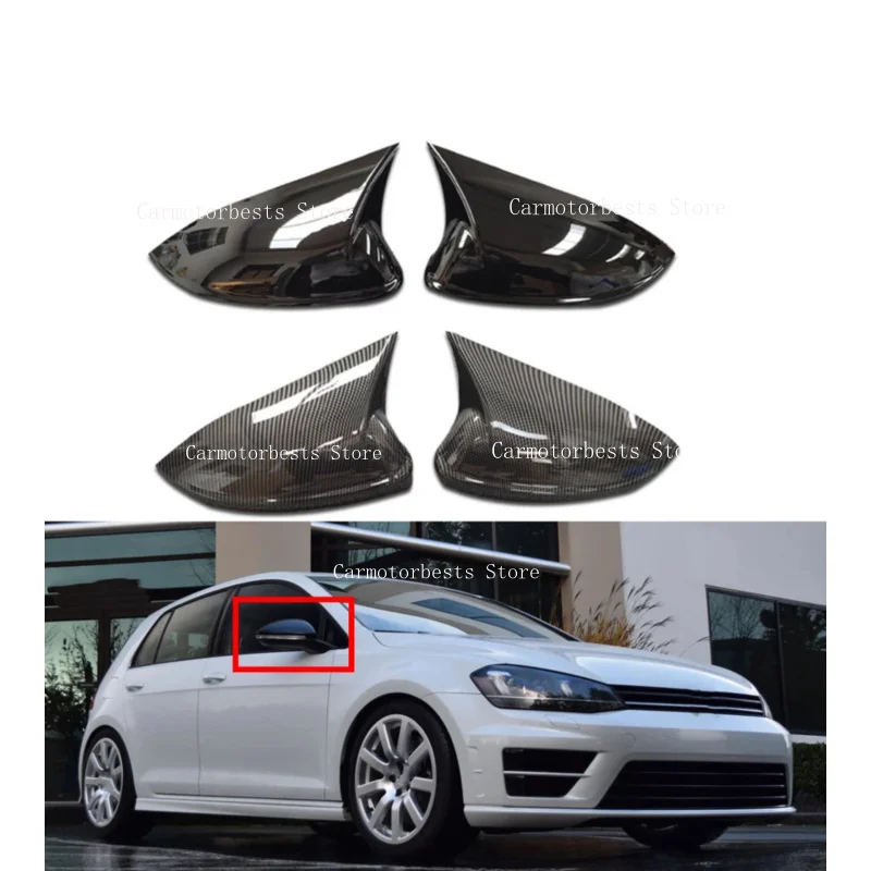 Fit For VW GOLF 7 MK7 MK7.5 R 2014-2019  Car Rearview Side Mirror Cover Wing Cap Door Rear View Case Trim Sticker