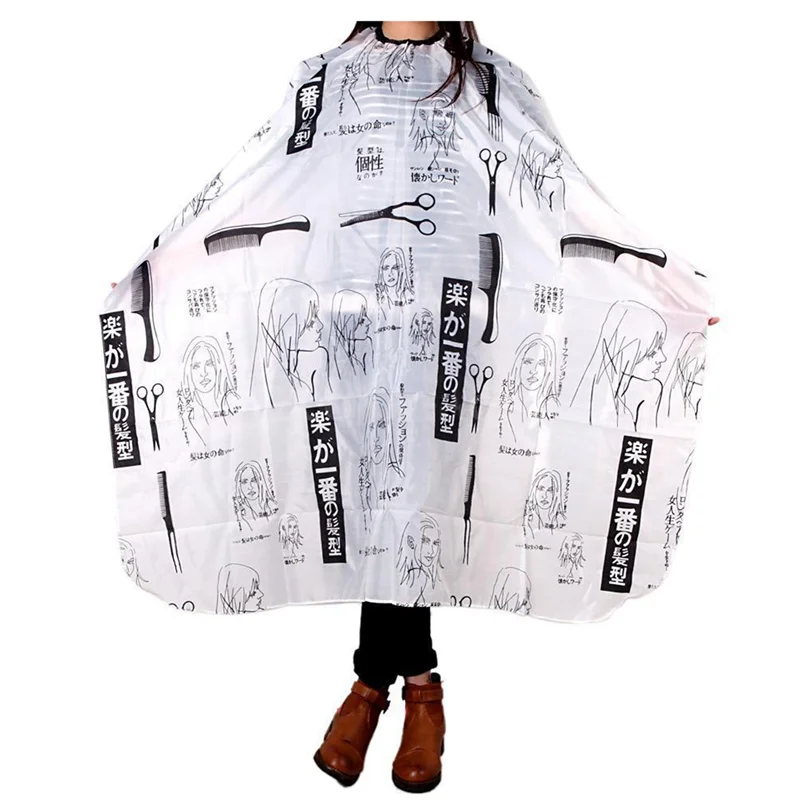 -ESTR 5X salón de adultos bata de peluquero capa peluquería peluquería corte de pelo paño negro