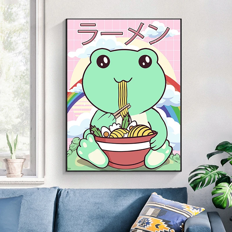 5D DIY Diamond Painting Cute Frog Mushroom Diamond Embroidery Painting Full Round Diamond Mosaic DIY Home Decor Gift