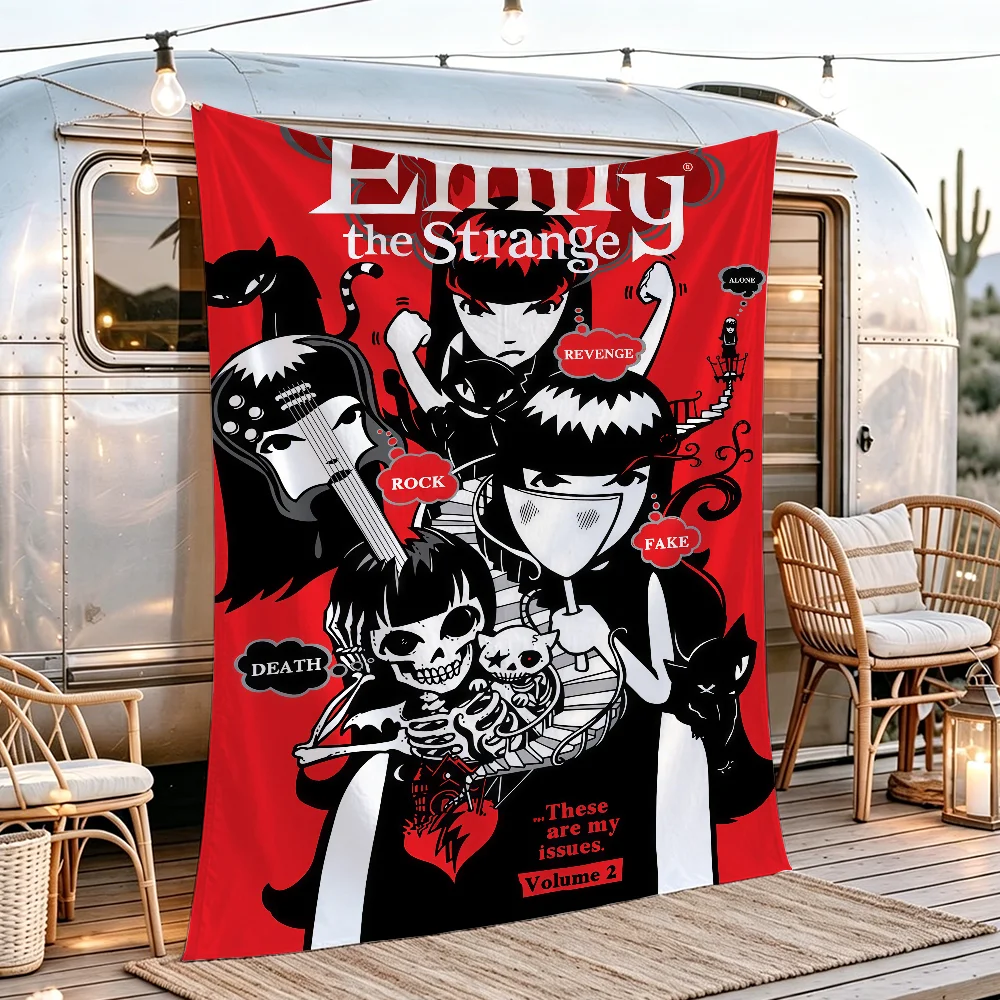 Emily the Strange Goth Halloween flag Tapestries Outdoor Parties Wall Decor Camping Bedrooms Living Rooms Dorms Gifts