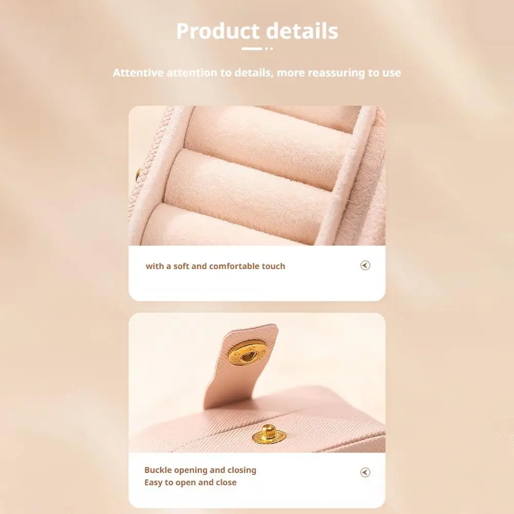 กล่องใส่เครื่องประดับพกพาขนาดเล็ก กล่องใส่เครื่องประดับ PU สำหรับเดินทาง กล่องใส่สร้อยคอ ต่างหู กล่องเก็บเครื่องประดับ กล่องจัดระเบียบเครื่องประดับ