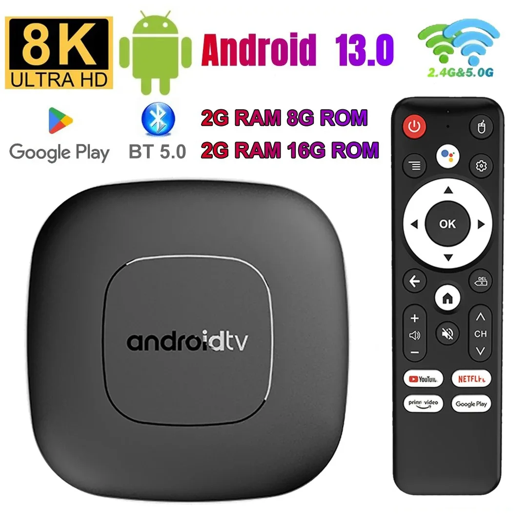 H313 Smart TV Box Android13 Allwinner Quad Core Cortex A53 8K Video 2.4G 5G WiFi Google Voice Bluetooth Media Player Set Top Box