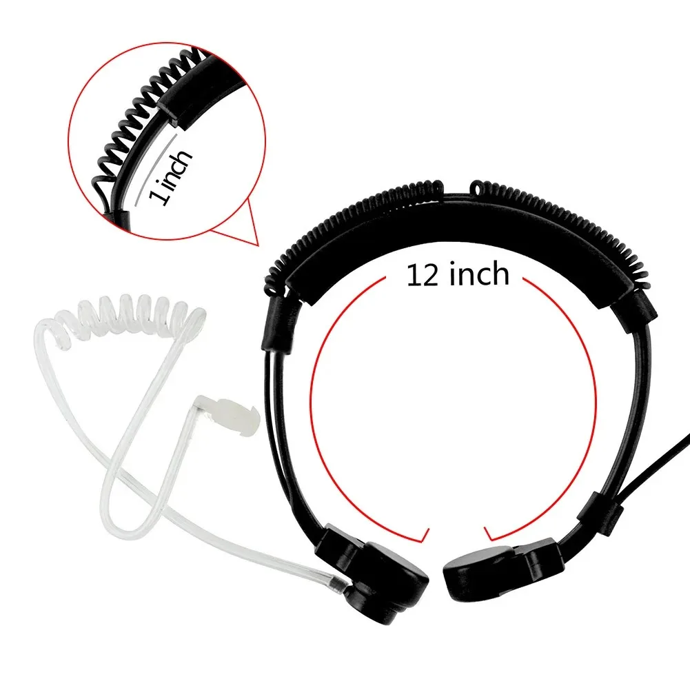 New 3.5mm Adjustable Throat Mic Microphone Covert Acoustic Tube Earpiece Headset With Finger PTT For Mobile Phone