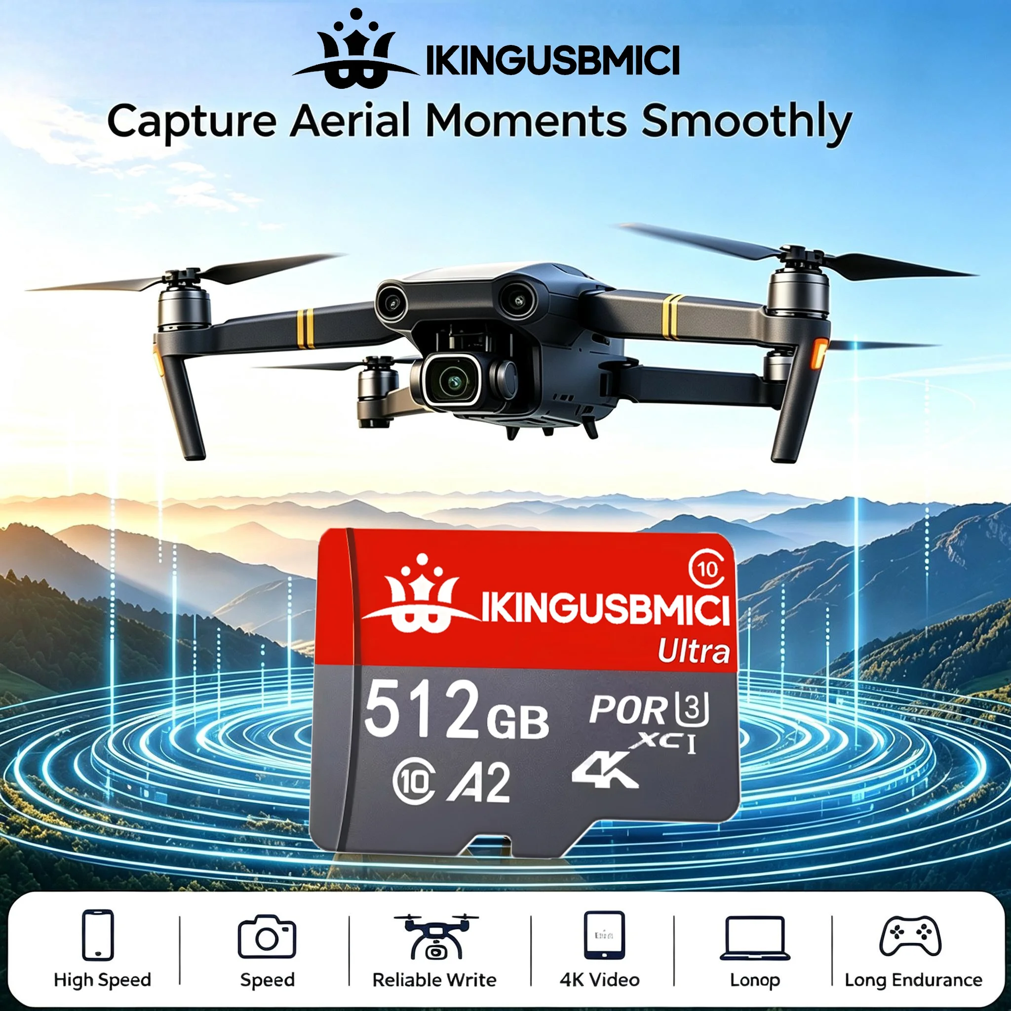 Slim SD Cards Micro TF SD Card Memory Card 32G/64G/256G/512GB TF Cards Waterproof Compact C10 A1 V60 UHS-I For GoPro/Camera
