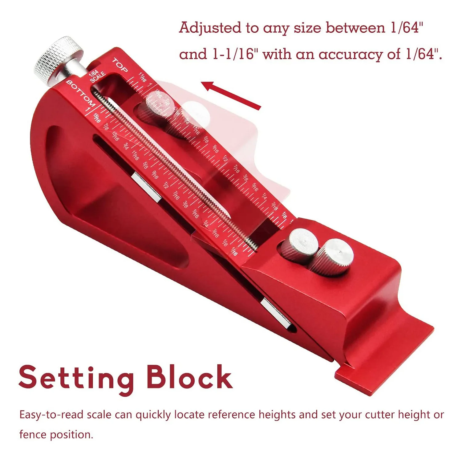 Adjustable Setup Block Height Gauge, Aluminum Precision Woodworking Tools for Router and Table Saw Accessories