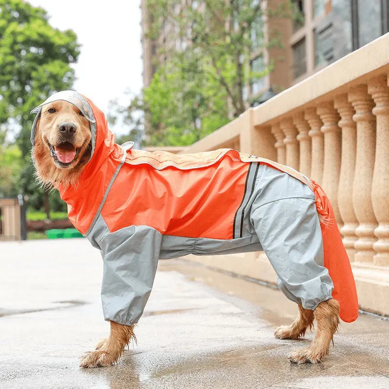 Dog Raincoat 1PC Cat Windproof Waterproof All Inclusive Hooded Rain Poncho Outdoor Poncho Large Medium Dog Pet Supplies