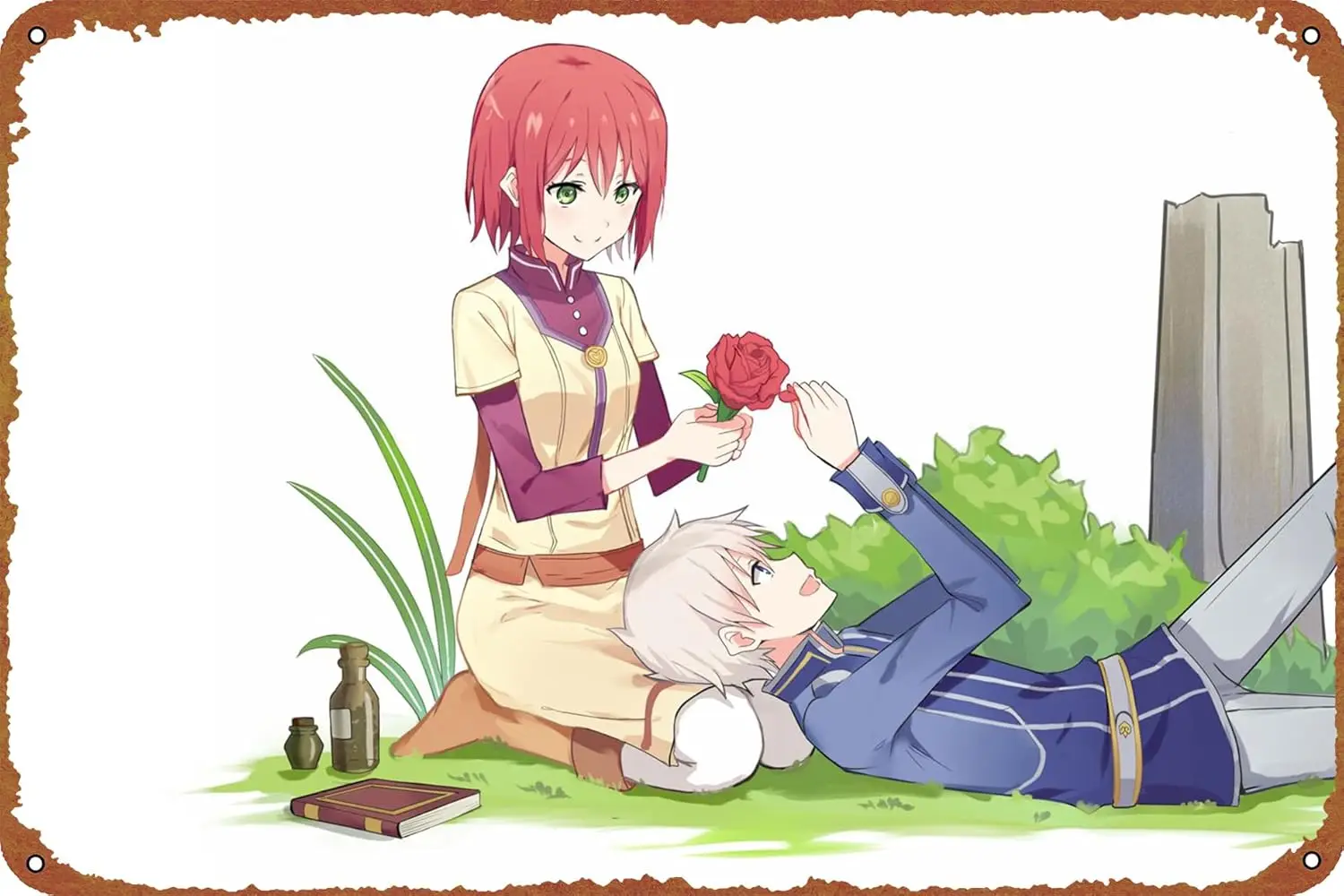 Blancanieves con el pelo rojo Akagami No Shirayuki Hime Shirayuki Zen Wistalia Clarines cartel placa de estaño estilo Metal café hogar Ba