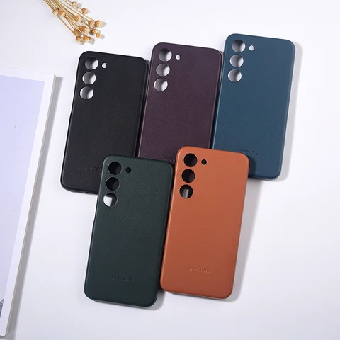 Кожаный чехол для телефона Samsung S22 S23 Plus, полная защитная задняя крышка, противоударный корпус для Galaxy S22Plus S23 + с коробкой