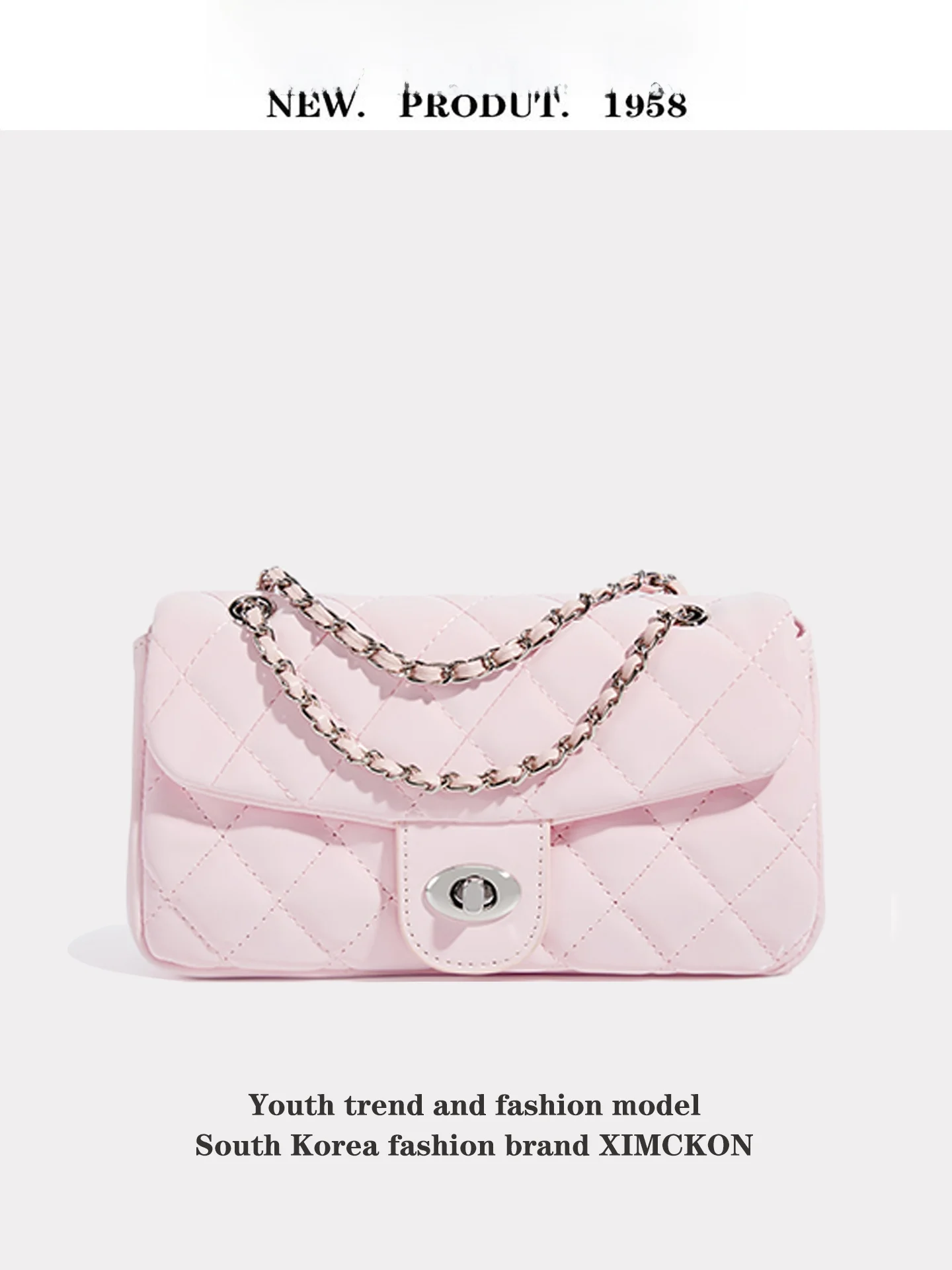 ximon-ピンクダイヤモンドチェーンスモールスクエアバッグ女性のクロスボディショルダーバッグ-2026-新しいスタイルハイエンド感覚人気デザイン