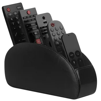 5 Grid Pu Leather Organizer Remote Control Phone And Tv Holder Desk Storage Box Cosmetics…