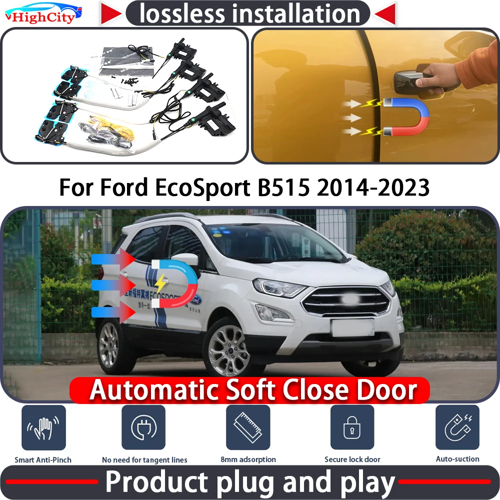 

HighCity Electric Closing Door Lock Actuator for Ford EcoSport B515 2014-2023 Soft Close Power Latch System Auto Pull Door kit