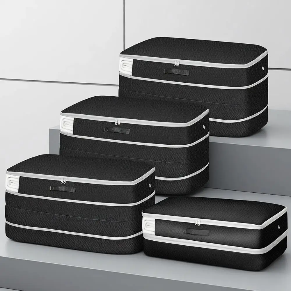 

Большие компактные компрессионные мешки для постельного белья и одеял, 4 шт., черные