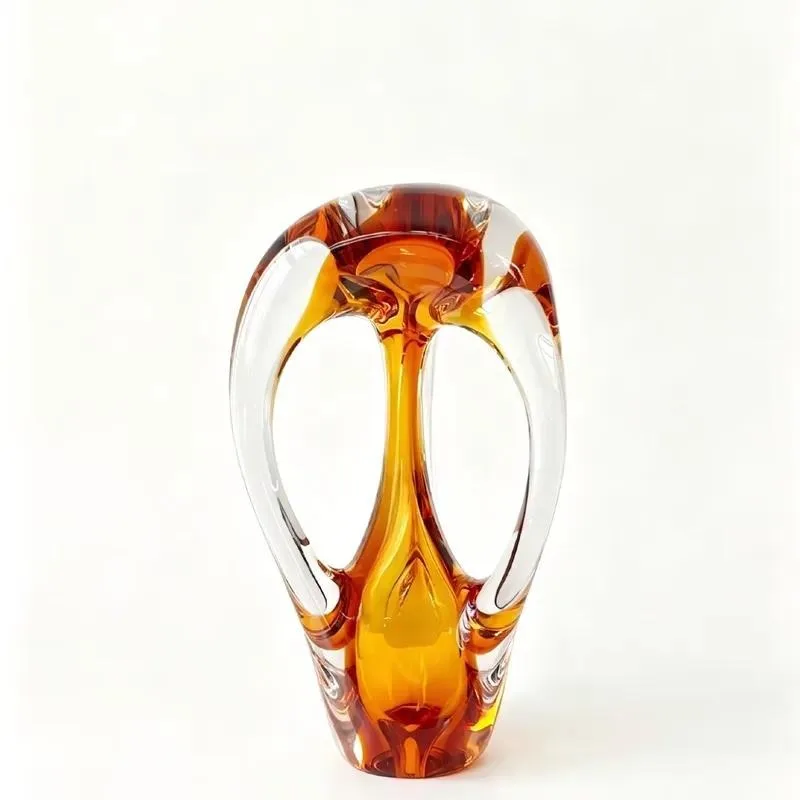 Glazed glass modern simple Nordic style creative geometric hollow sculpture ornament home decoration living room bedroom