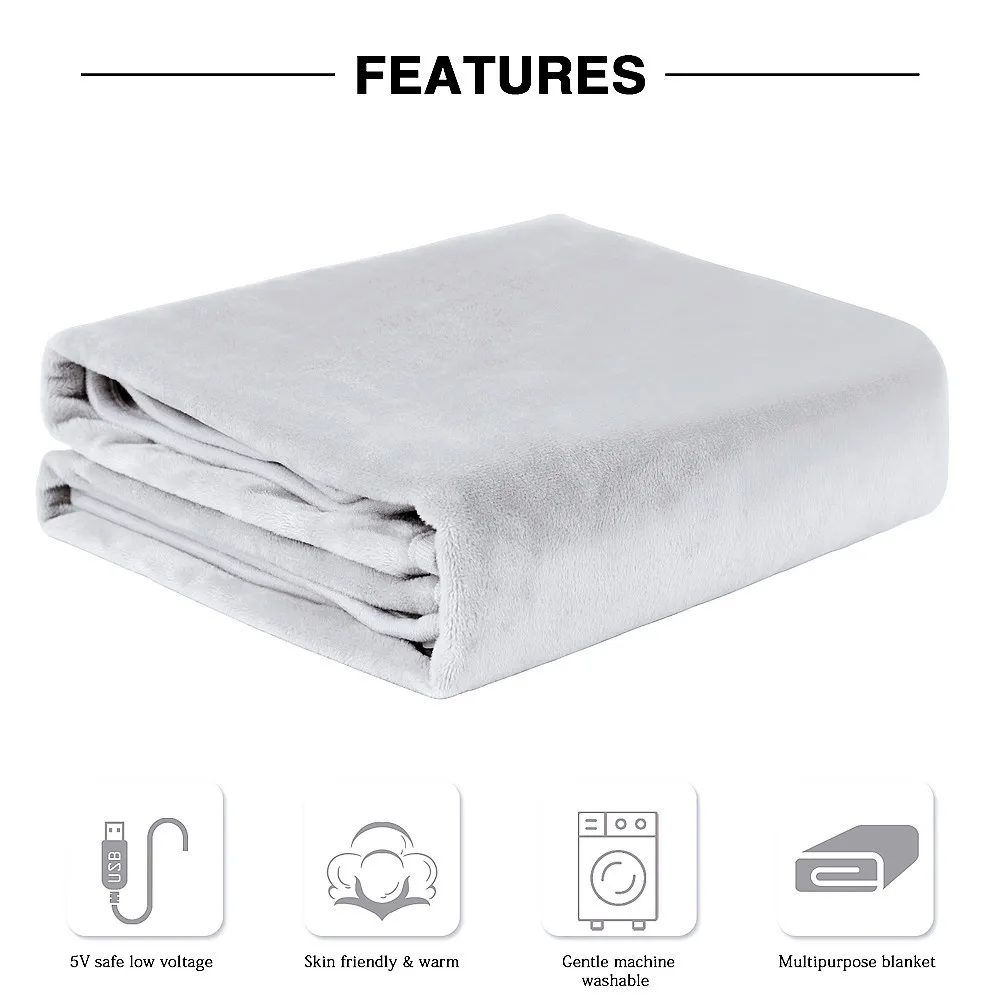 Usb inverno aquecimento cobertor 70x100cm aquecimento elétrico quente xale almofada aquecer cobertor elétrico do agregado familiar almofadas de joelho quentes