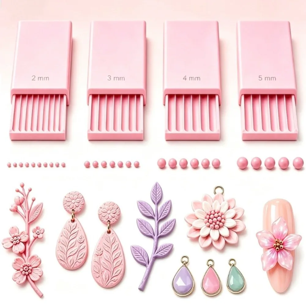 4Pcs 2-5mm Clay Gel Ball Maker Tool Rapid Molding 3D Printed Pottery Clay Ball Maker Slot‑Structure Hand‑Squeezed