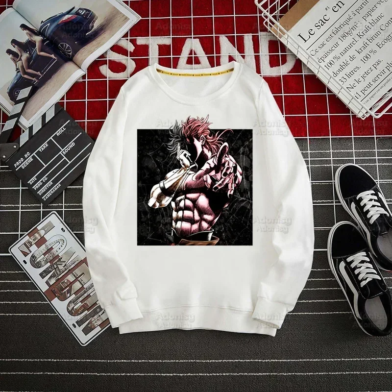 

JOJO Manga Men Hip Hop Kujo Jotaro Anime Sweatshirt Streetwear Harajuku JOJO's Bizarre Adventure Pullover Winter Autumn Hoodie