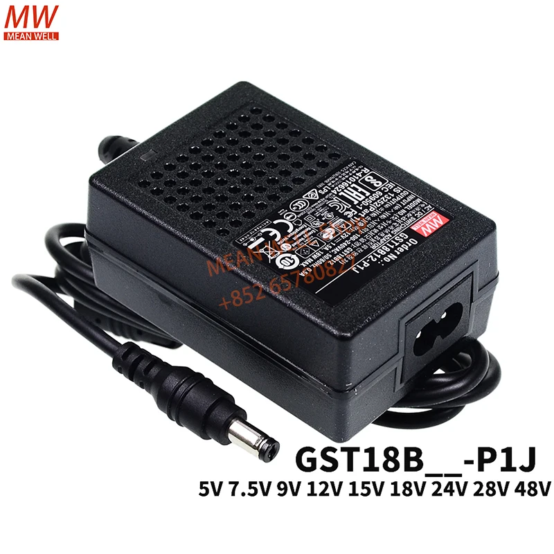 

Блок питания MEAN WELL, оригинальный, 18 Вт, AC-DC, надежный зеленый промышленный адаптер GST18B12-P1J GST18B24-P1J 05 07 09 15 18 28 48-P1J