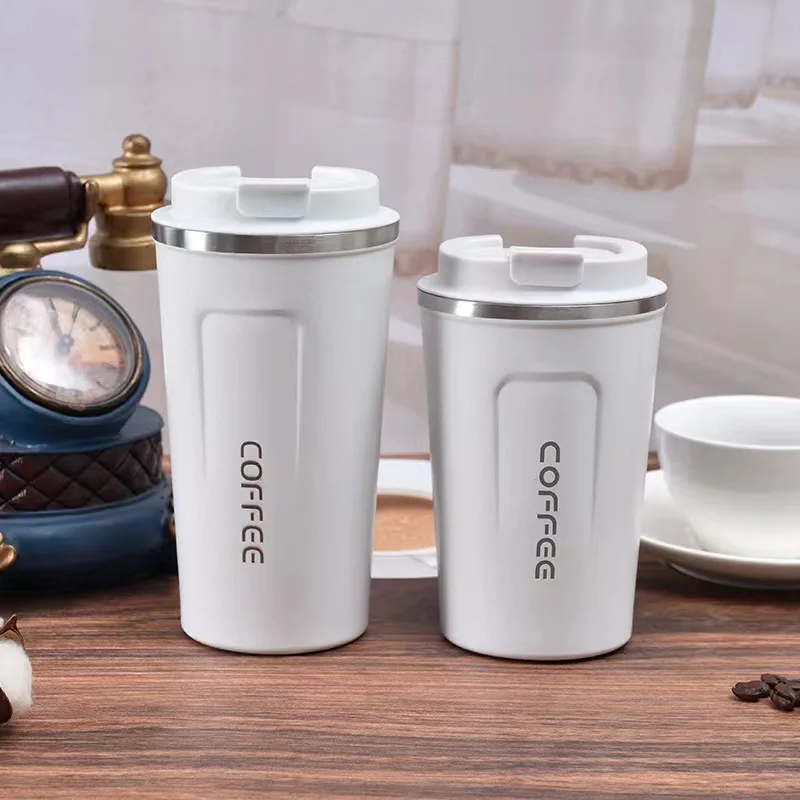 304 Stainless Steel Coffee Vacuum Flasks Portable Car Mounted Business Cup 380ML/510ML Vacuum Flasks Coffee Cup Insulated Cup