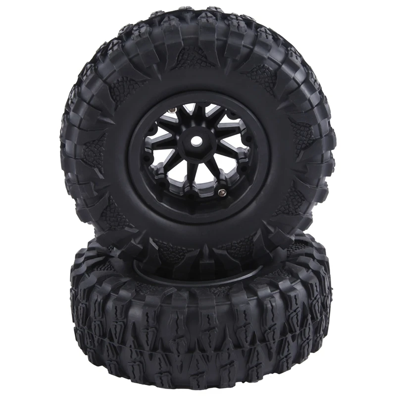 4PCS 2.2 Inch Nylon Plastic Beadlock Wheel 4.72In/120Mm Tire With 12Mm Combiner Hex For 1/10 RC Rock Crawler