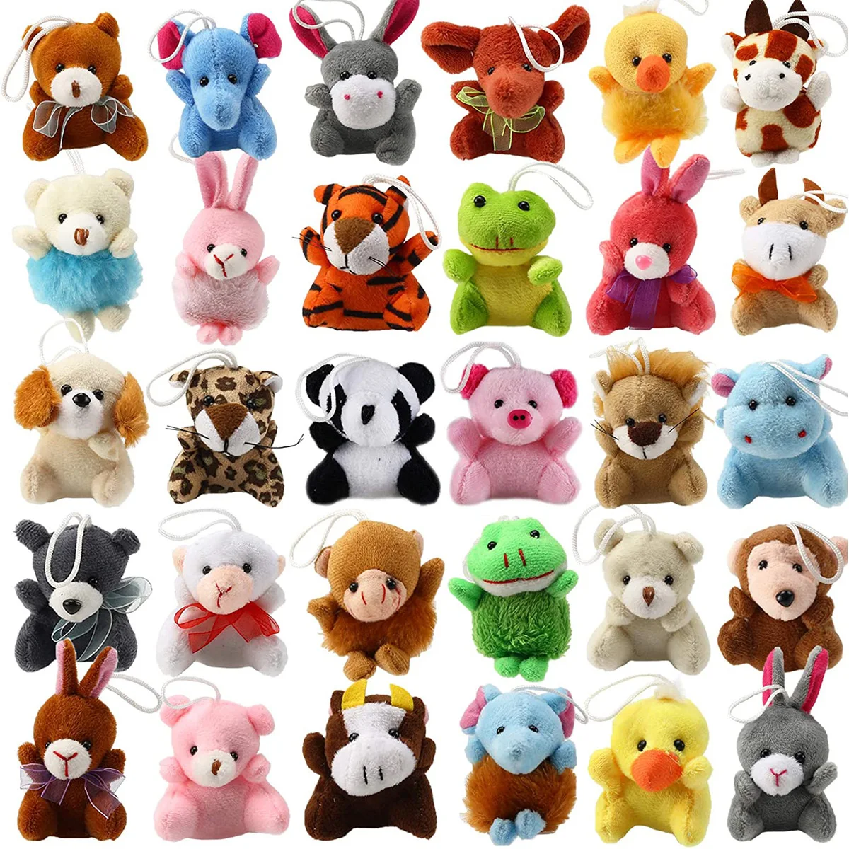 

6-7cm 200pcs Wholesale Gacha Shell 7cm Mixed Plush Animal Pendant 30 Small Set Rabbit Tiger Lion