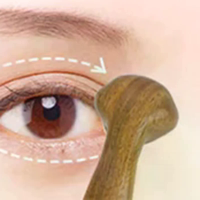 Double Ended Facial Fascia Lifting Tool With 11 Brass Gold Bead Sandalwood Cheek Eyes Beauty Massage Gua Sha Stick Point Relax