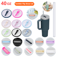 40Oz Tumbler Flip Straw Lid Replacement For Stanley Thermal Water Bottle Cover Spill-proof Cups Cover With Straw Coffee Cup Flip