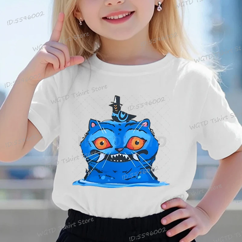 

Hot Movie Print Merch T-shirt for Children K-Pop Demon Hunters Tiger Print Fashion Tops Casual Girls Boys 2025 Movie T Shirt
