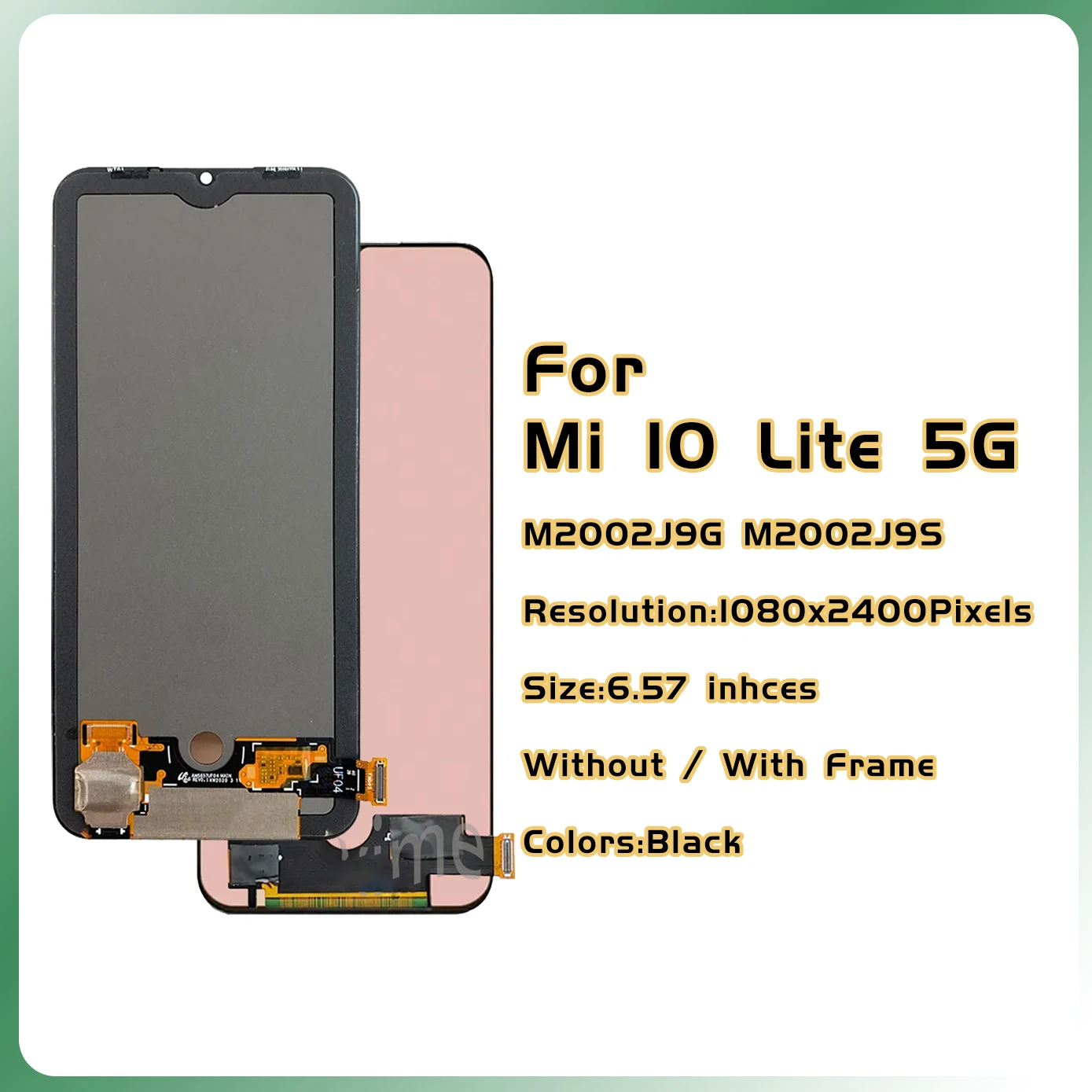 Screen for Xiaomi Mi 10 Lite 5G Lcd Display Touch M2002J9G M2002J9S Screen Digitizer Assembly for Mi 10 Lite Display with Frame