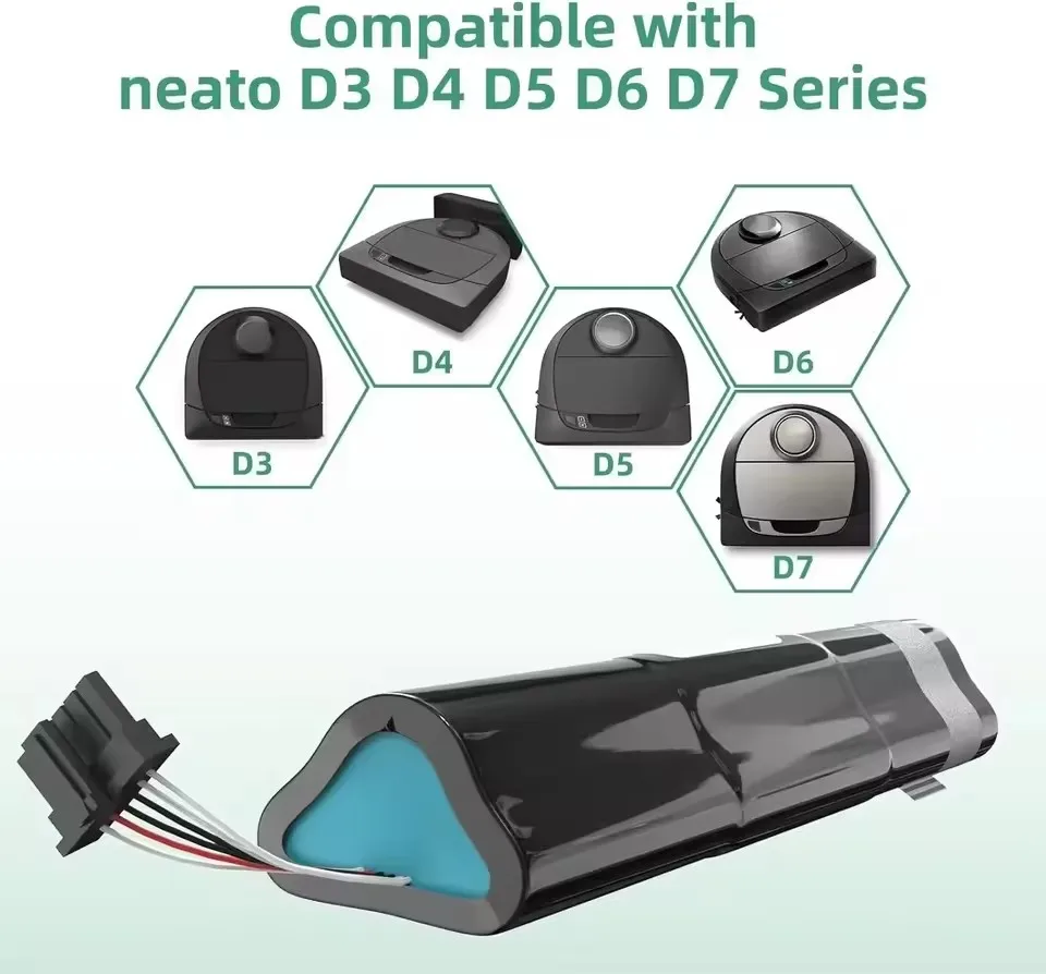 14.4V lithium-ion battery, 6500mAh, suitable for Neato Botvac D3 D4 D5 D6 D7 sweeping robot