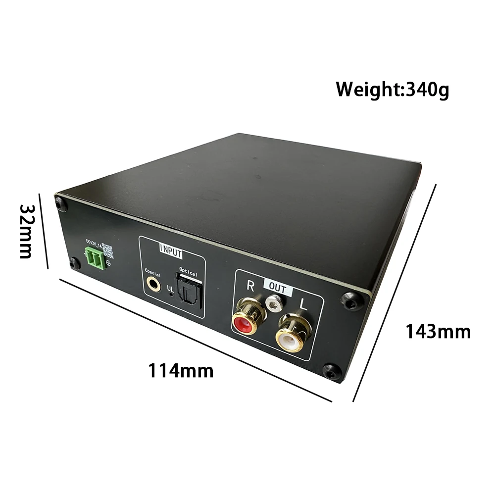 HIFI TDA1305T Pro Max Double Balanced Audio Decoder S/PDIF (Fiber, Coaxial) Input 3.5mm Output Headphone Amplifier 16bit