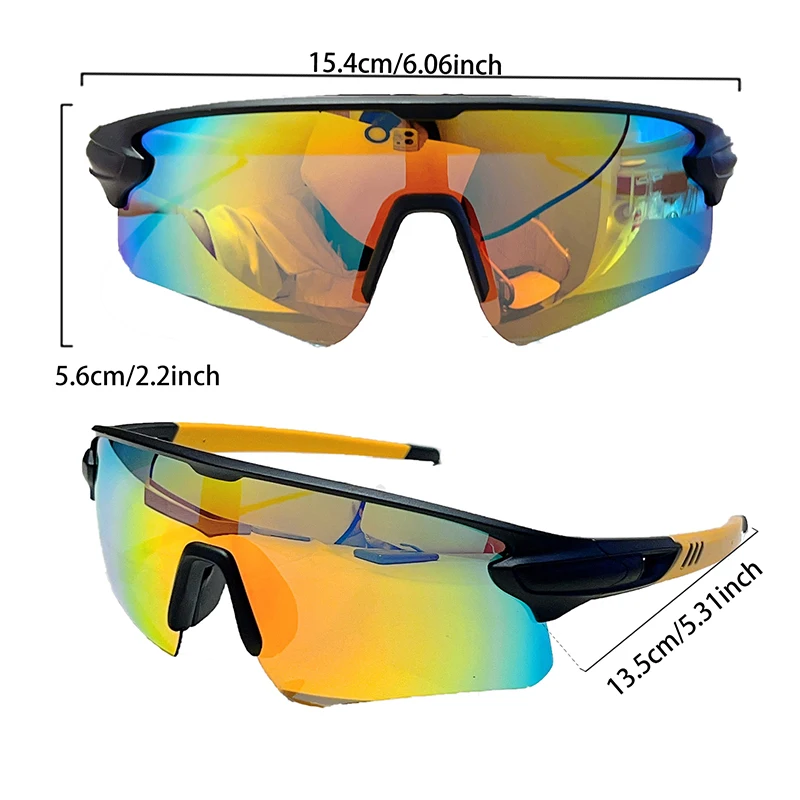 KAMMPT Y2k Sportbrille für Herren, 2025, neue halbrandlose Spiegel-Outdoor-Radsport-Sonnenbrille, umwickelt, runde, winddichte Sonnenbrille zum Angeln – Detail 4