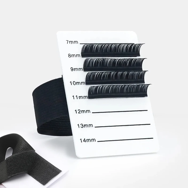 Paleta organizadora de extensiones de pestañas acrílicas, soporte para pestañas postizas, soporte adhesivo para pegamento con cinturón, herramientas de maquillaje para mujeres