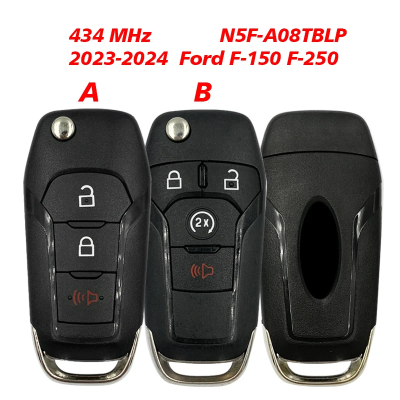 

CN018136 434Mhz Flip Key For Ford F-150 F-250 2023-2024 Remote Key 49Chip FCC ID: N5F-A08TBLP Aftermarket/OEM