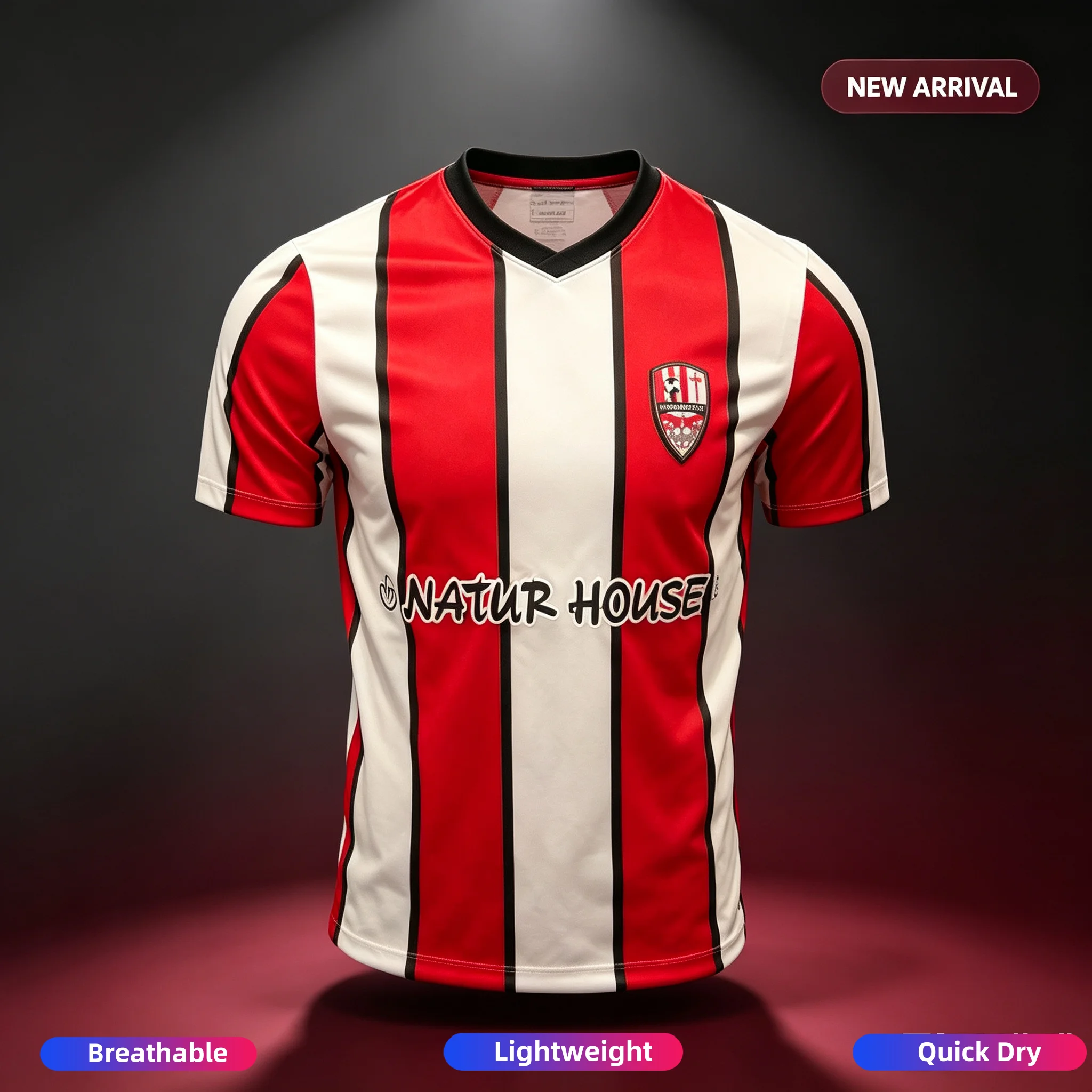 26-27 UD Logroñés T-Shirt with 3D Digital Print, Comfortable and Breathable Sports Casual Top Family Kids Tees Football Jersey