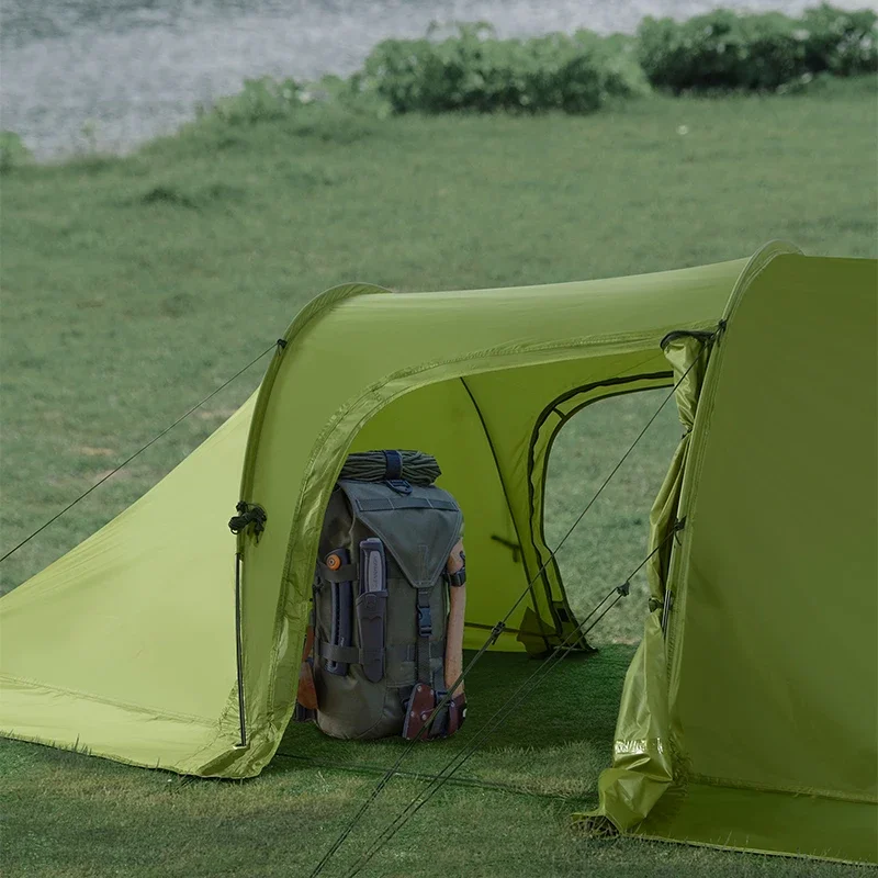 Easy Set up Tunnel Tent Camping Customizable Double Door Outdoor Tents Waterproof Ventilation Family Pop up Tent for Hiking