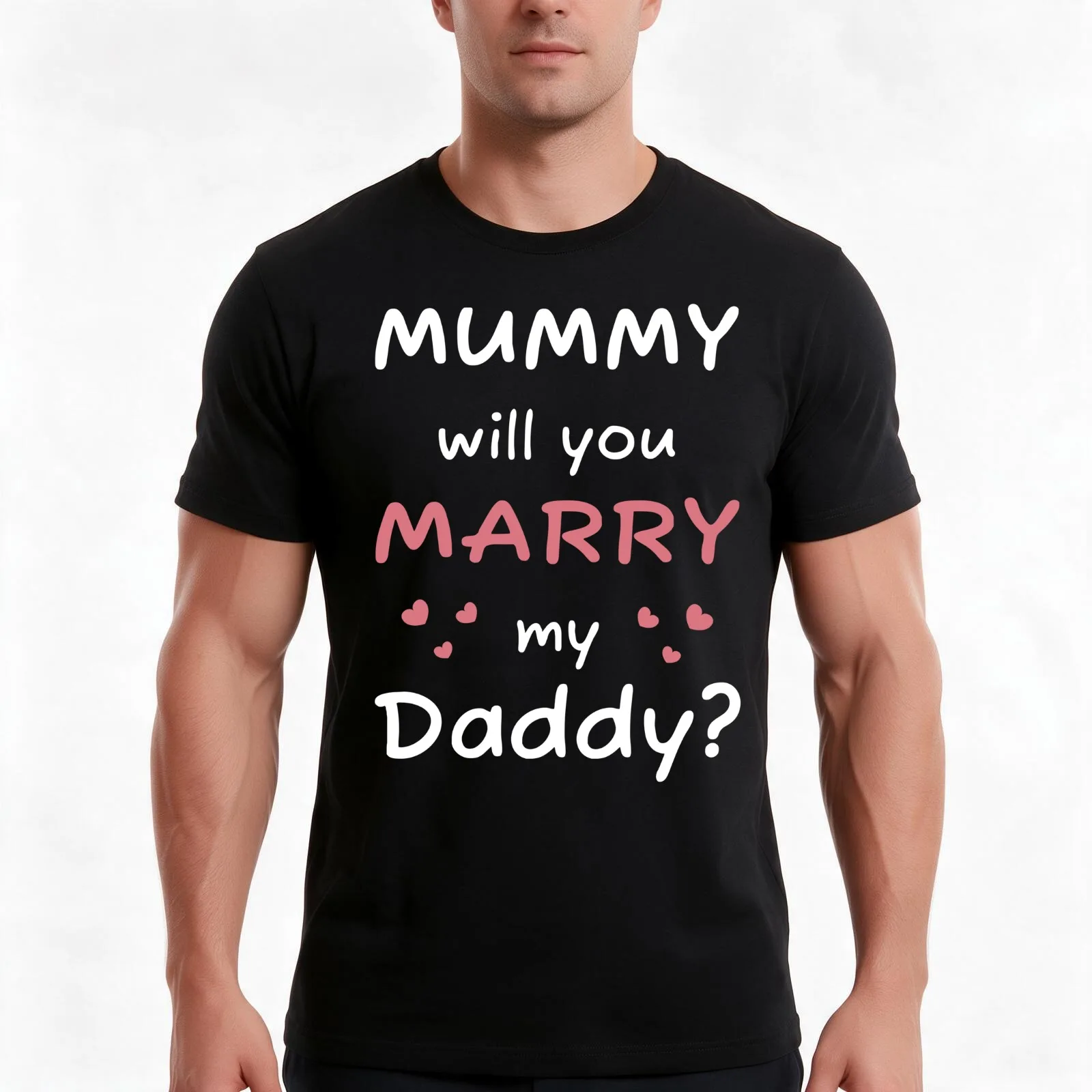 Mummy will you marry my daddy kids statement baby onesie T-Shirt, Summer Casual Cotton Tee, Oversized Streetwear Tops