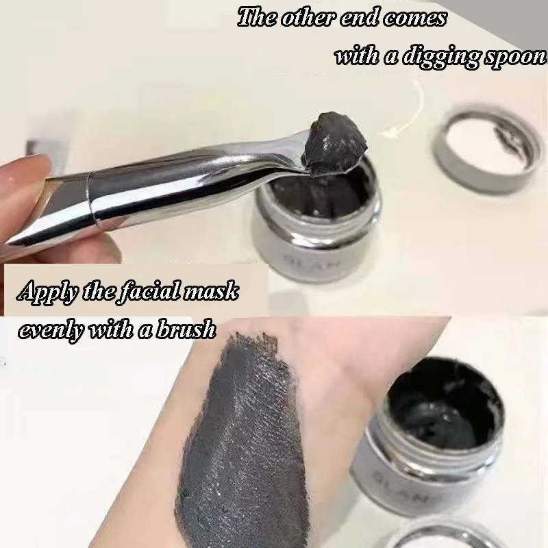 Brosse de maquillage à Double extrémité avec cuillère, cheveux plats et doux, applicateur de masque Facial, nettoyage du visage, soins de la peau, outil de beauté