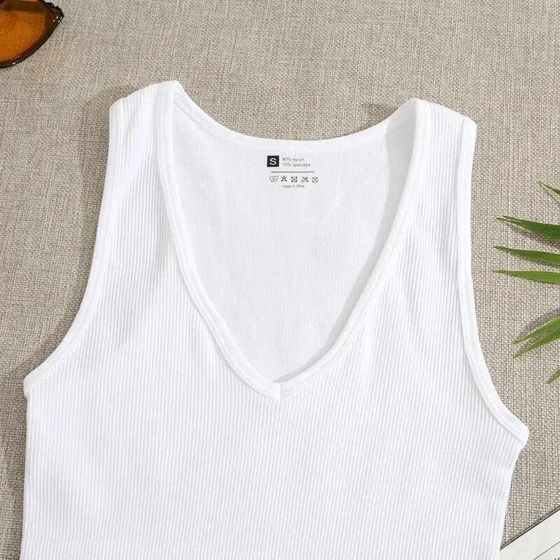 Seamless Knitted V-neck Vest