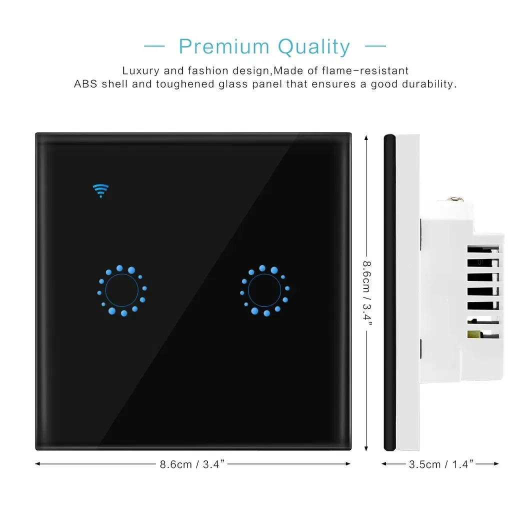 2.4G switch carro de controle remoto contacto wifi inteligente interruptor táctil pared wifi switch work with alexa echo dot