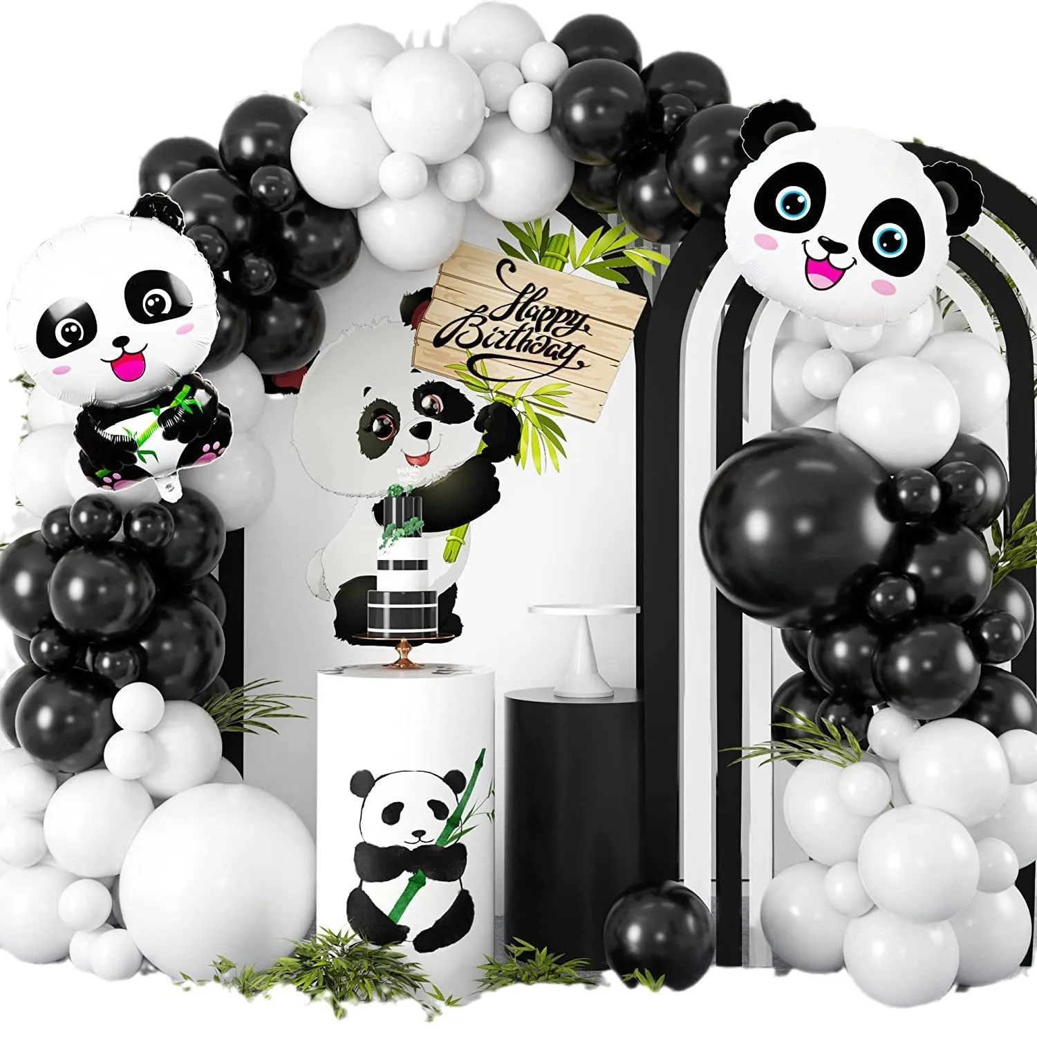 

Черно-белая панда, латексная гирлянда, набор воздушных шаров в виде арки для украшения сцены дня рождения на тему зоопарка