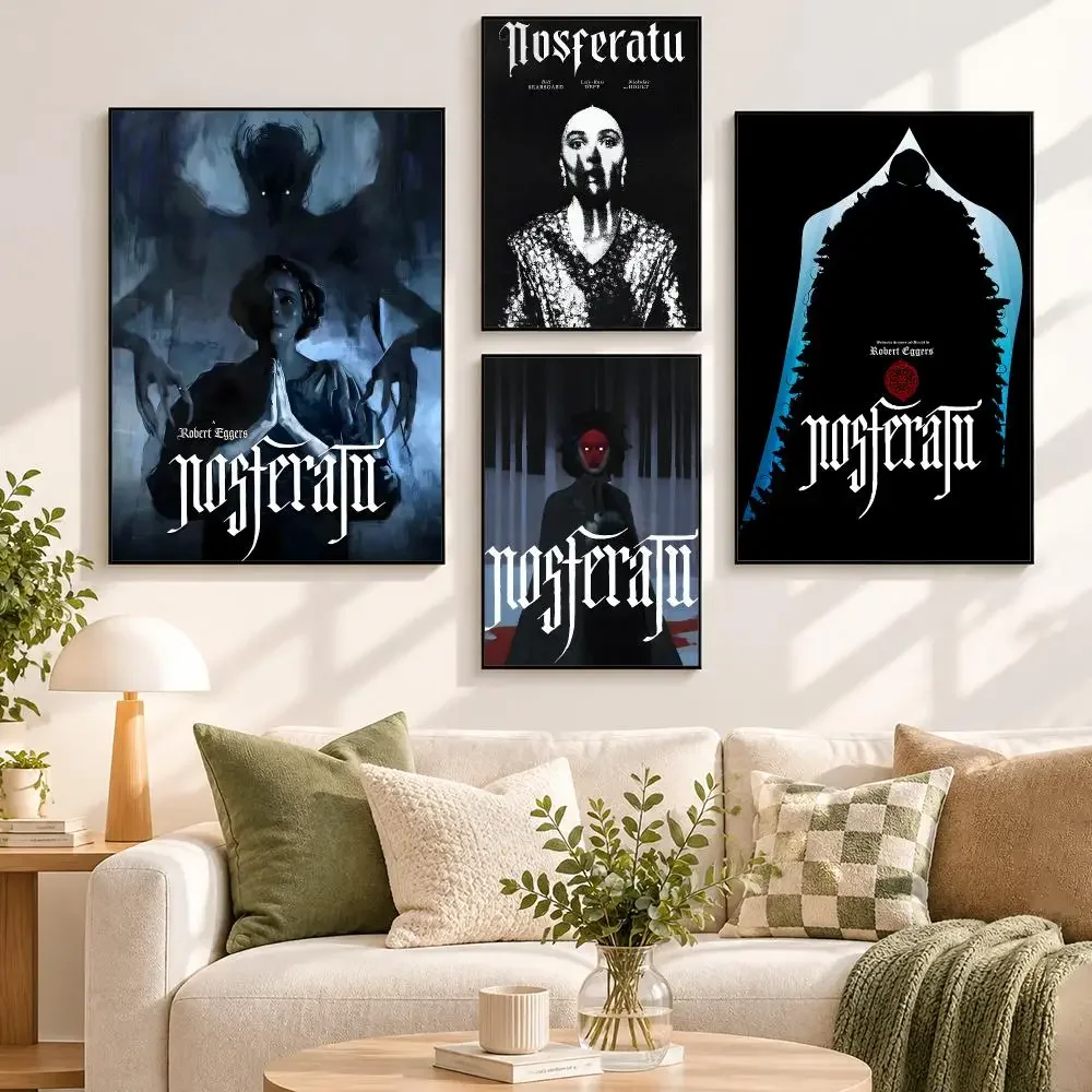terror clasica Nosferatu Poster Home Living Room Hallway Sticky Wall Art Waterproof Aesthetic Decor