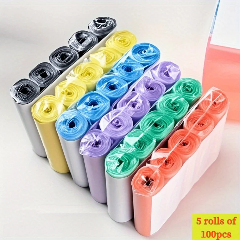 Ultra Thick Disposable Garbage Bag - Colored, Easy to Tie Handle, Suitable for Households and RVs, Continuous Roll