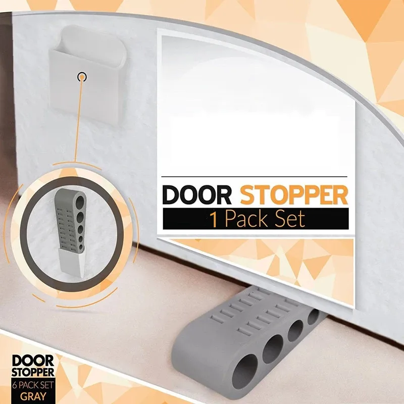 1pc Portable Safe Stopper Environmental Rubber Heavy Duty Extra Large Wide Door Wedge Floor Home Protector Stops Stoppers