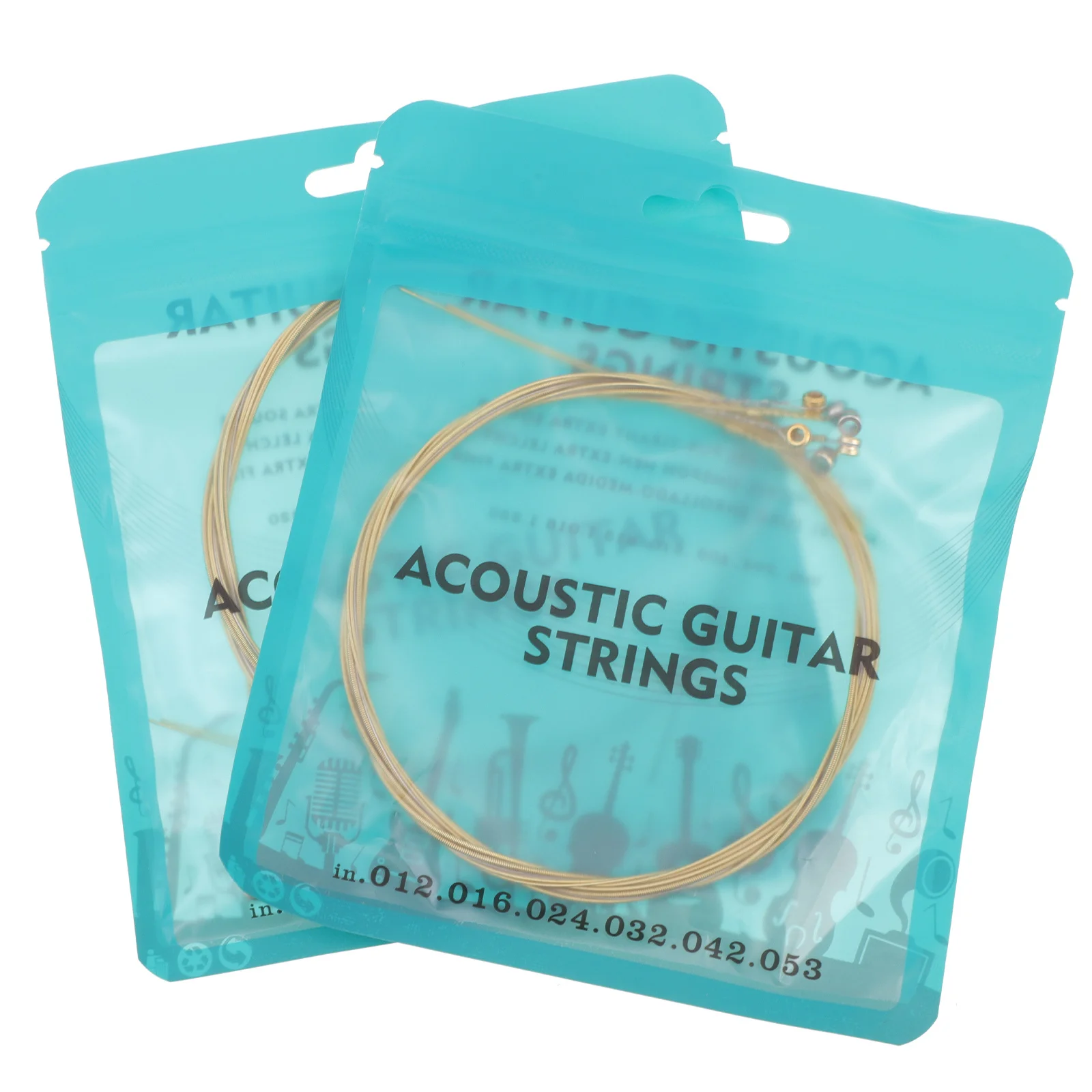 

12Pcs Professional Guitar Strings Rust Proof Replacement Durable Copper Strings for Folk Guitar Sound Improvement