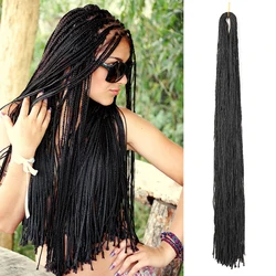 3X Pre-Looped Synthetic Zizi Braids 24/30 Inch Thin Small Box Braid Crochet Twisted Hair Synthetic Braiding Hair Extension