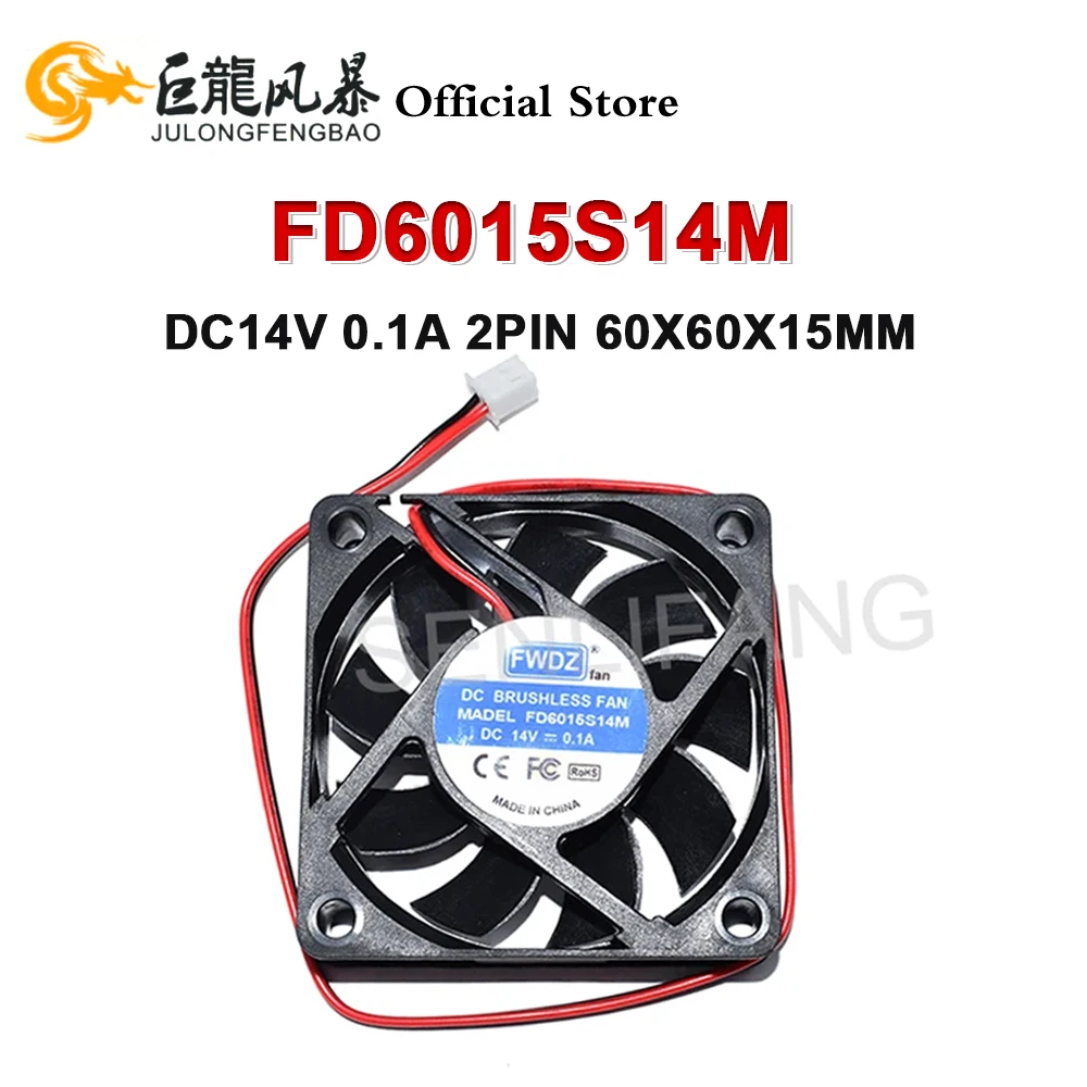 New 6CM Server Cooling Fan FD6015S14M DC14V 0.1A 60x60x15mm 2Pin