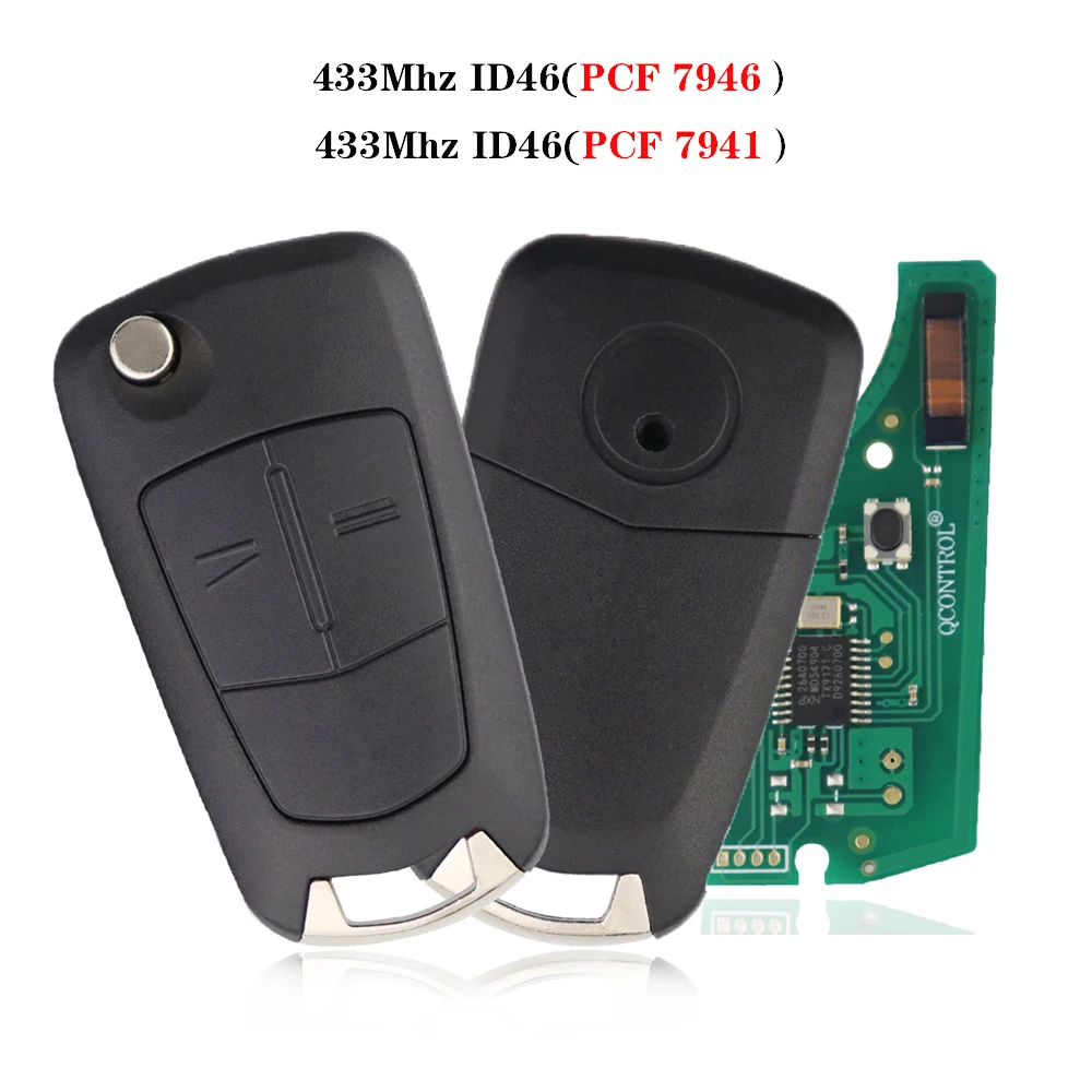 433MHZ Car Remote Key For Opel Vauxhall Astra H AH Corsa D Vectra C Mokka G Zafira B Signum Combo PCF7941 PCF7946 Chip No logo