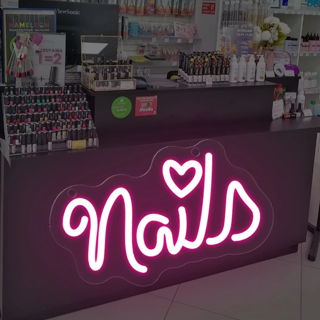 

Nails Neon Sign LED Light For Party Nail Salon Beauty Shop Room Neon Decoration Lamp Wall Hanging Room Shop Party USB Neon Light