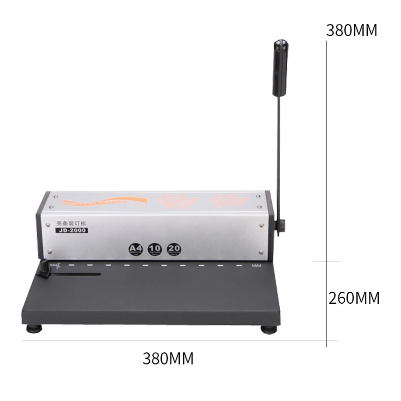 JD-2000 Binding Machine, 10-Hole Binding Strip Punch, A4/A3 Multi-Hole Binding Strip Binding, Split-Blade Design
