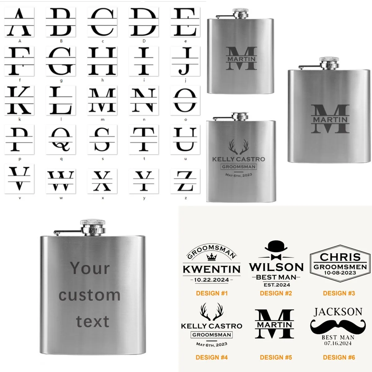 7oz مخصص المحمولة الفولاذ المقاوم للصدأ قارورة الورك الإبريق ويسكي وعاء النبيذ زجاجة تخصيص رجل هدية السفر جولة درينكوير كأس النبيذ